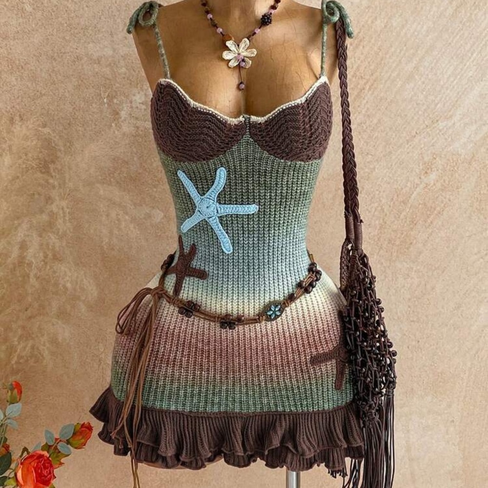 Knit Dress with Starfish Accents